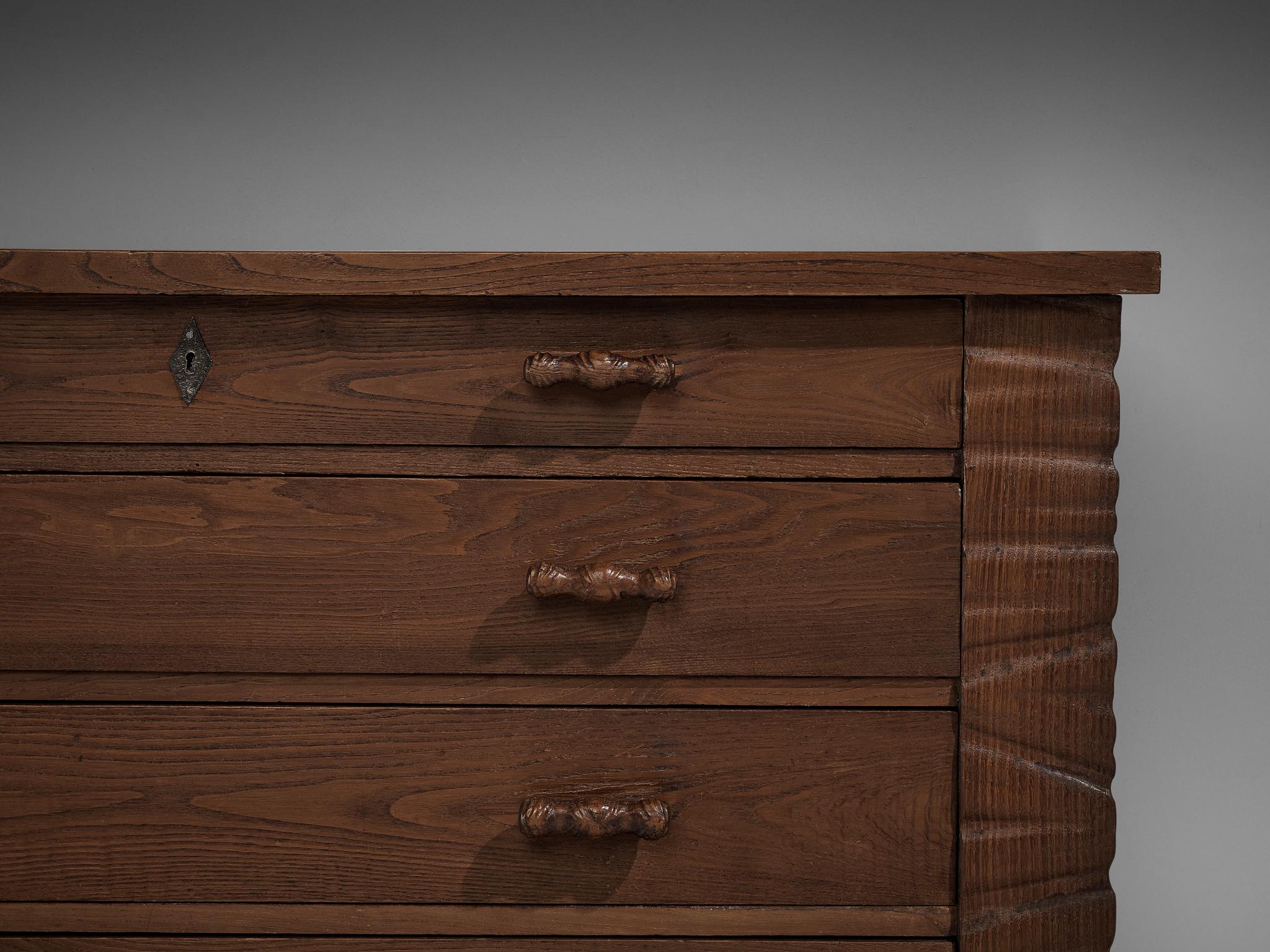 Mid-20th Century Ernesto Valabrega Chest of Drawers in Oak
