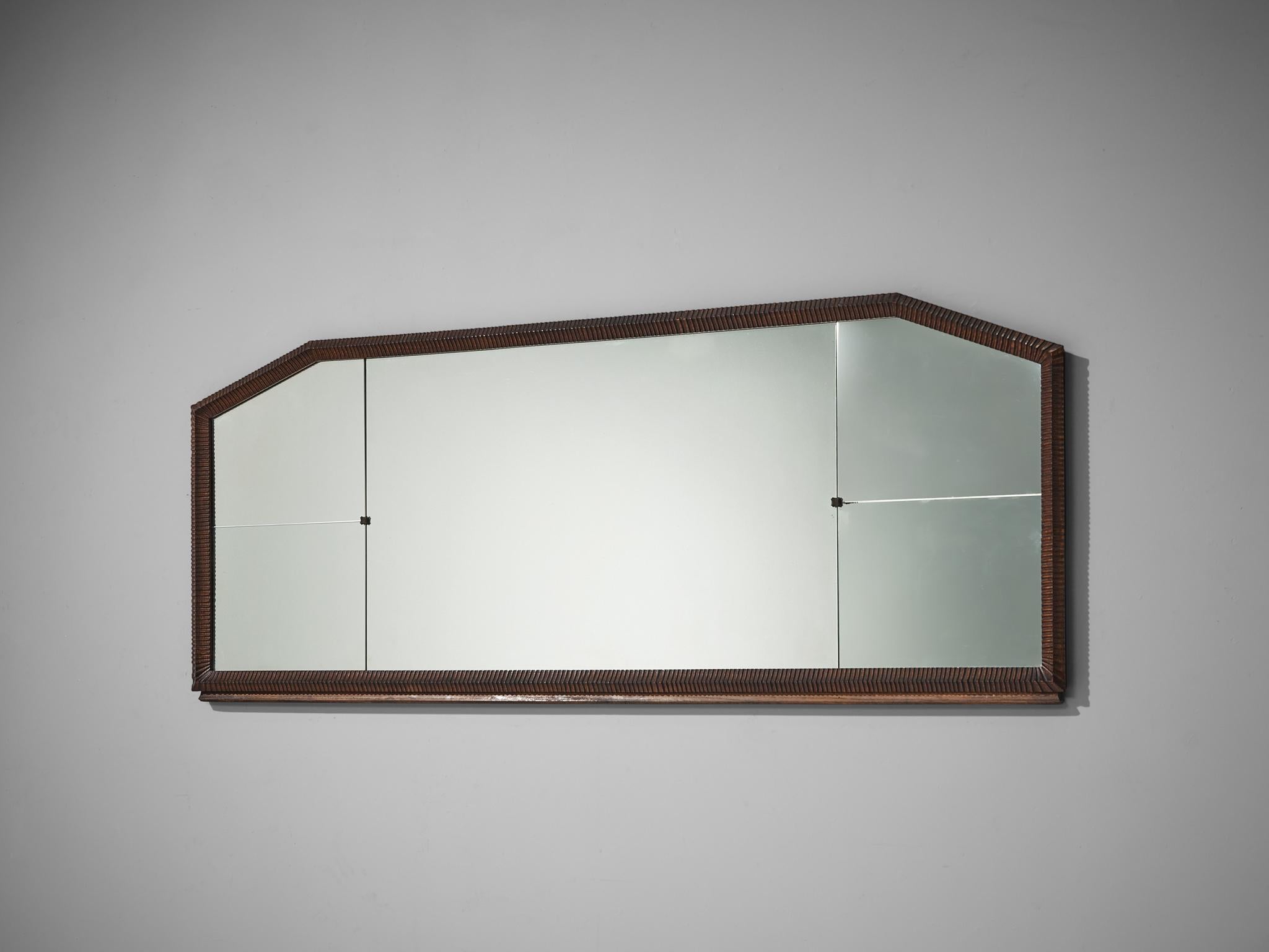 Ernesto Valabrega Large Console Mirror in Oak In Good Condition In Waalwijk, NL
