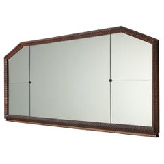 Ernesto Valabrega grand miroir console en chêne