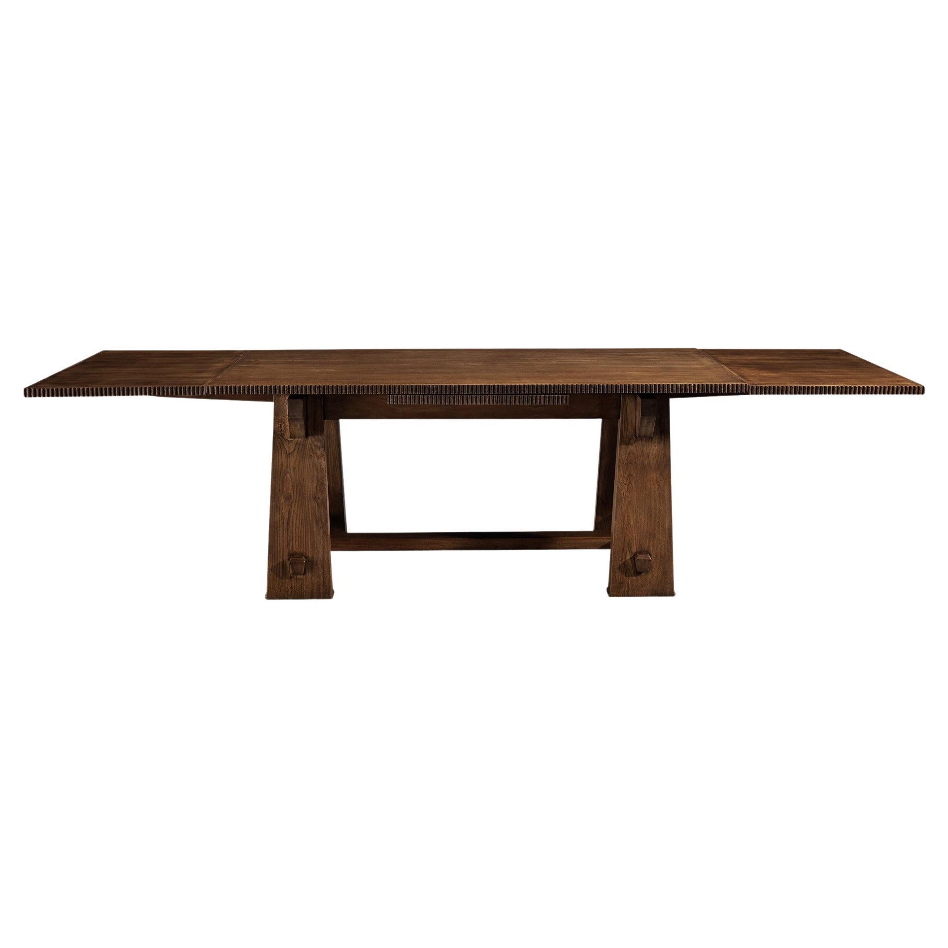Ernesto Valabrega Extendable Dining Table in Oak For Sale