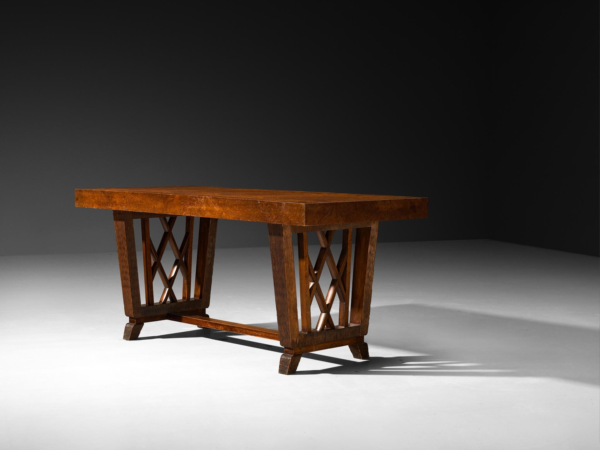 Ernesto Valabrega für Vittorio Valabrega, Art déco-Schreibtisch aus Nussbaum Briar im Angebot 4