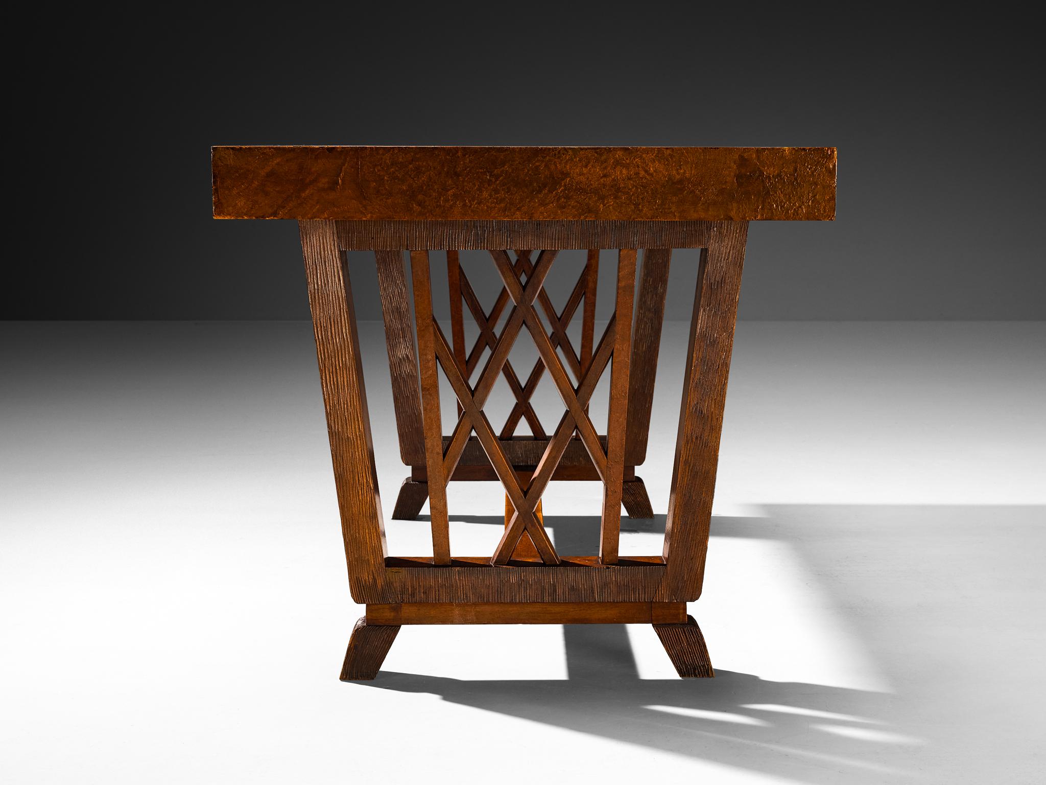 Ernesto Valabrega für Vittorio Valabrega, Art déco-Schreibtisch aus Nussbaum Briar im Zustand „Gut“ im Angebot in Waalwijk, NL
