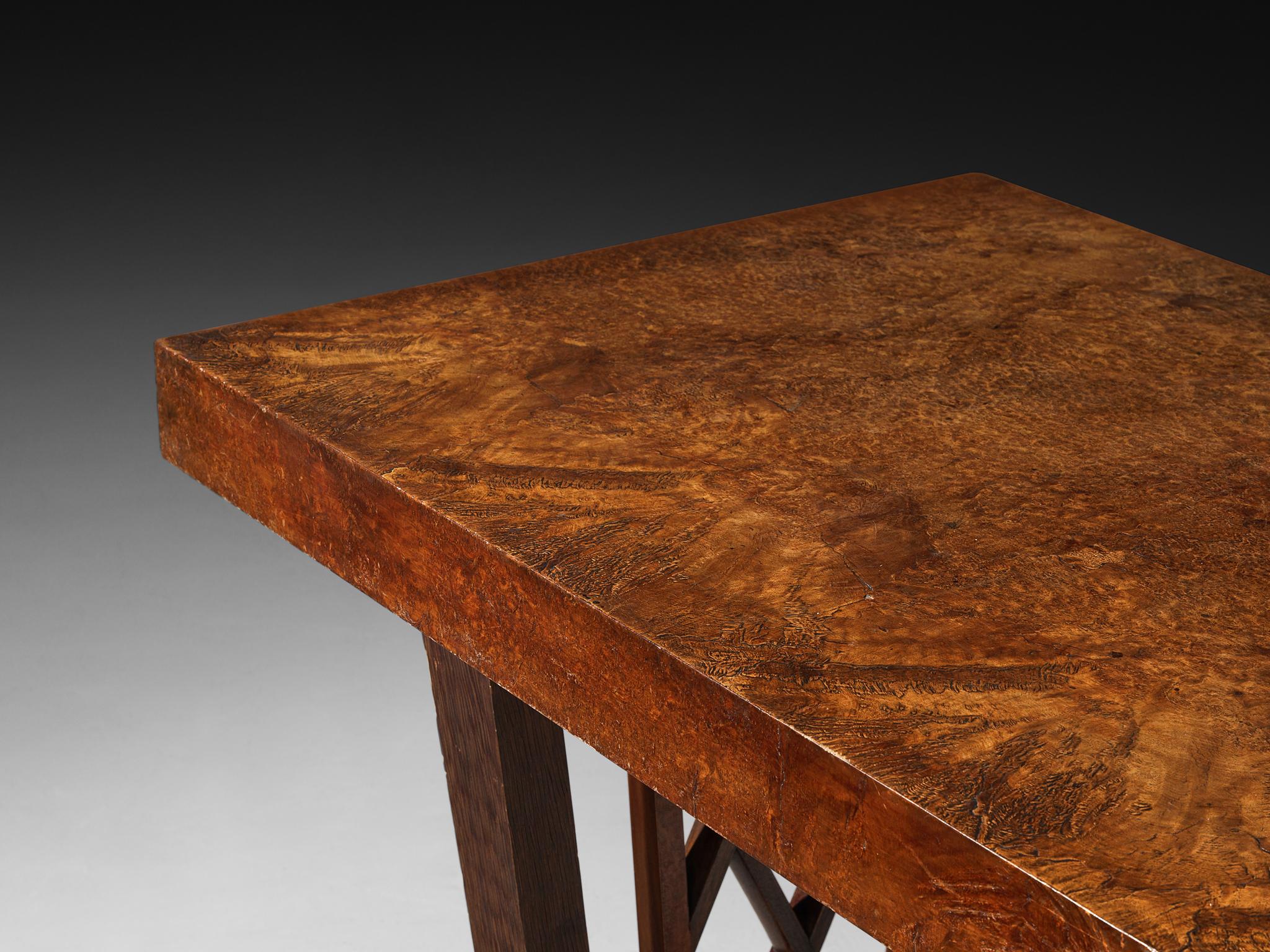 Ernesto Valabrega für Vittorio Valabrega, Art déco-Schreibtisch aus Nussbaum Briar im Angebot 3