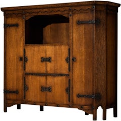 Ernesto Valabrega for Vittorio Valabrega Art Deco Large Cabinet in Oak