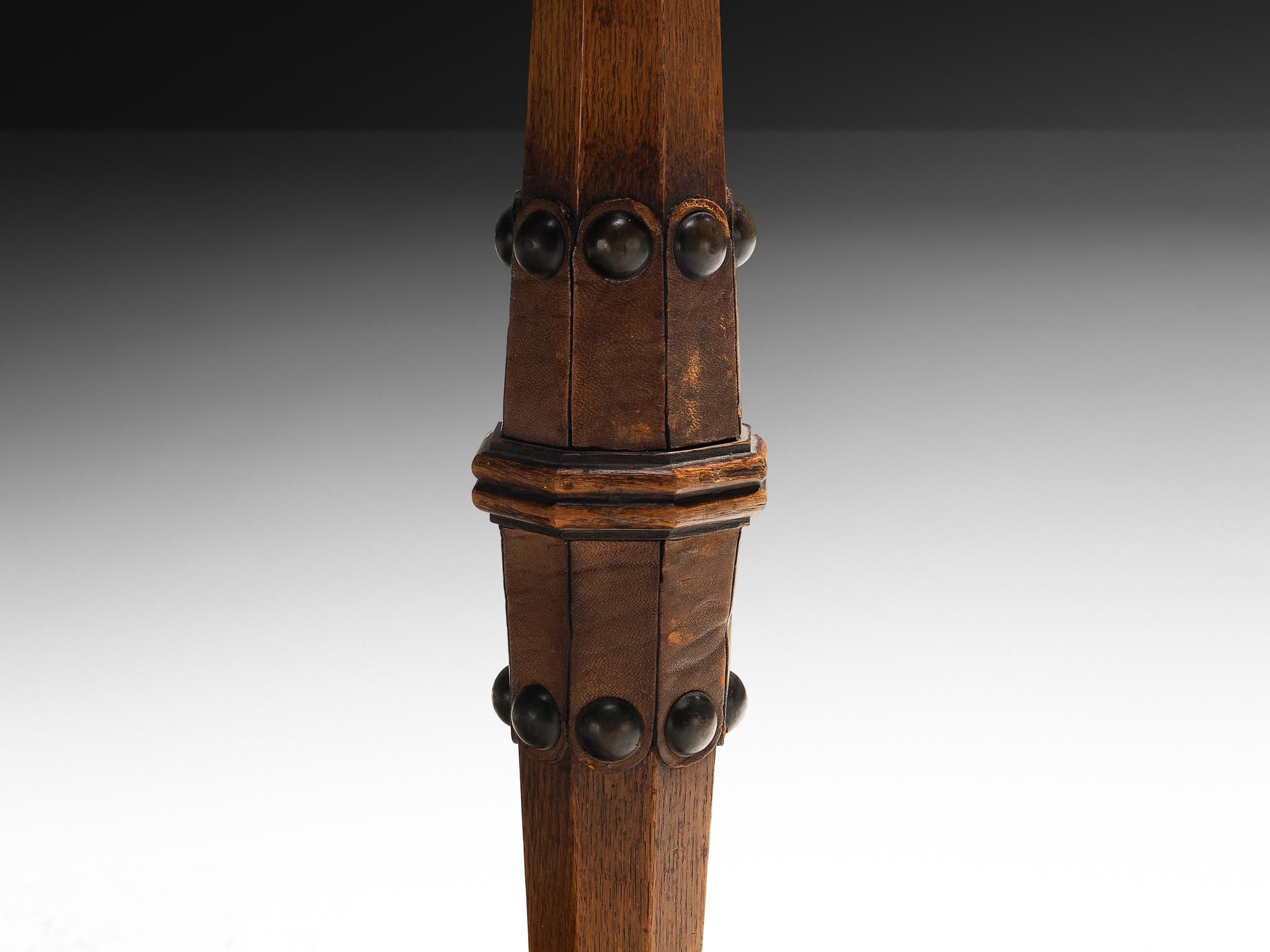 Mid-20th Century Ernesto Valabrega for Vittorio Valabrega Coffee Table in Carved Solid Oak For Sale