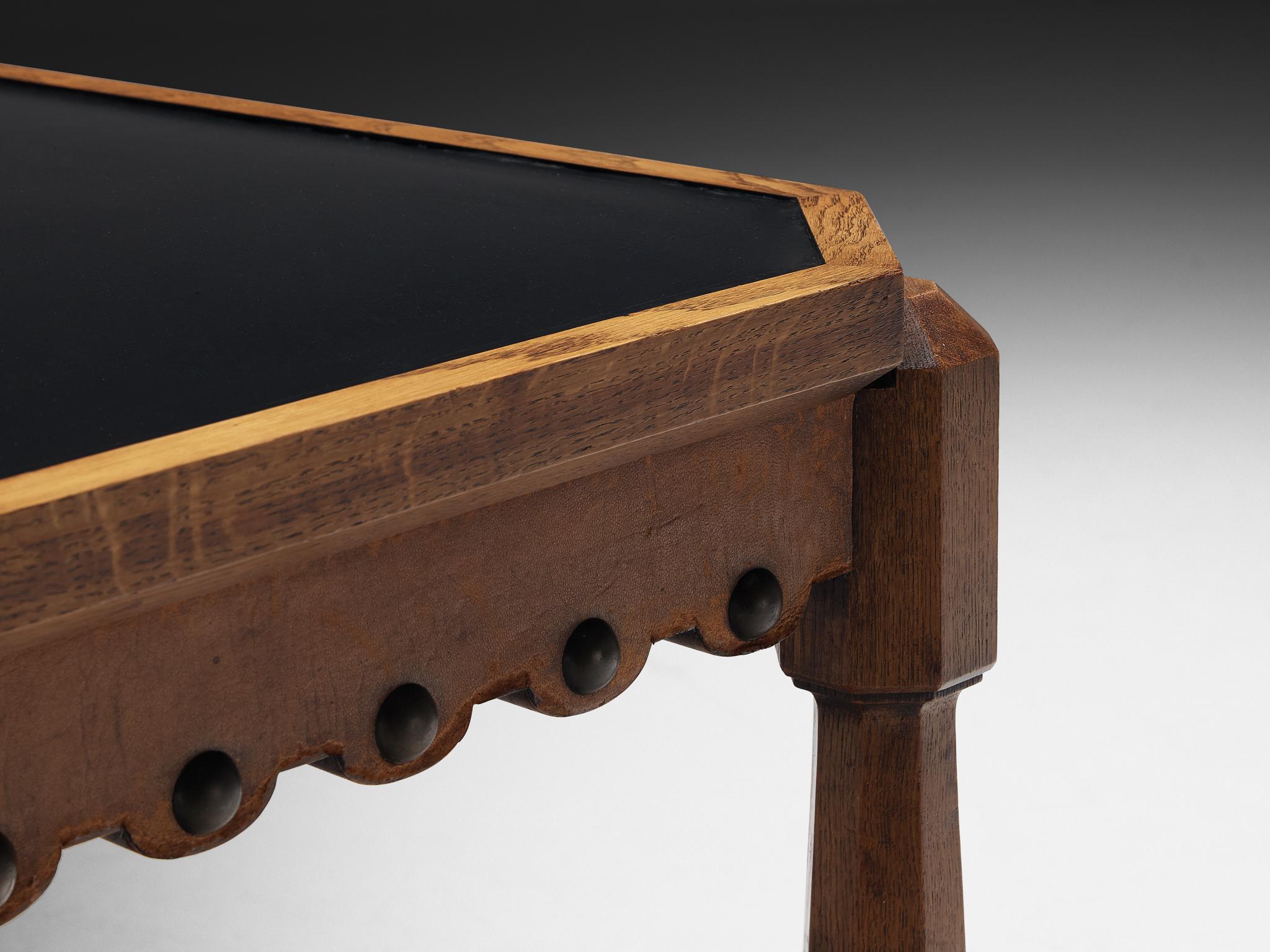 Ernesto Valabrega for Vittorio Valabrega Coffee Table in Carved Solid Oak For Sale 2