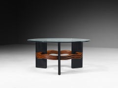 Ernesto Valabrega for Vittorio Valabrega Coffee Table in Chestnut and Glass