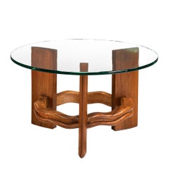 Ernesto Valabrega for Vittorio Valabrega Coffee Table in Teak Maple and Glass