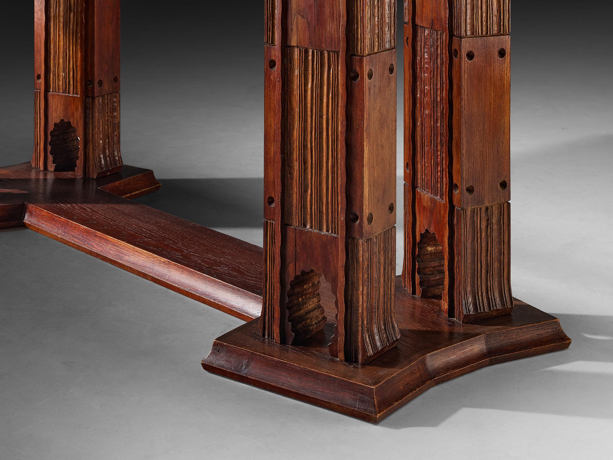 Milieu du XXe siècle Ernesto Valabrega pour Vittorio Valabrega Table de salle à manger en Oak en vente