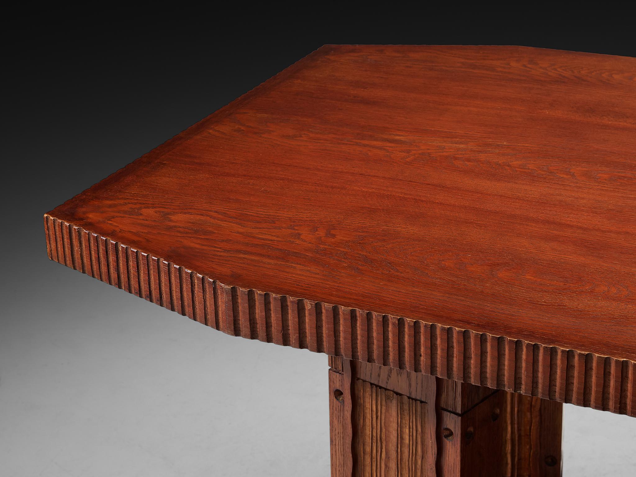 Chêne Ernesto Valabrega pour Vittorio Valabrega Table de salle à manger en Oak en vente