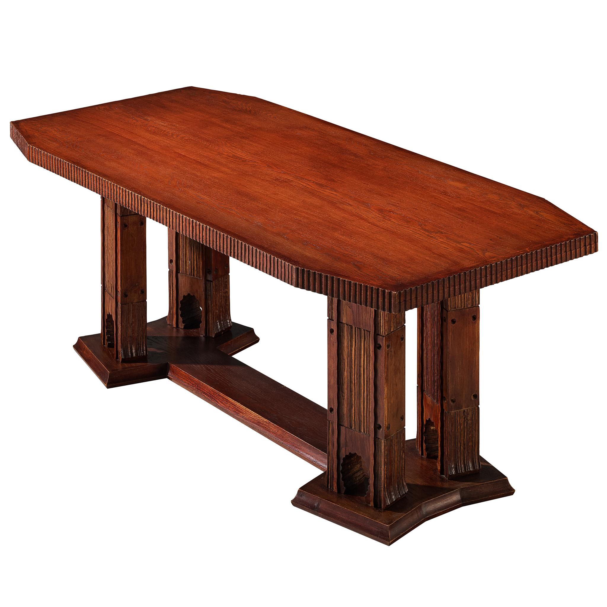 Ernesto Valabrega for Vittorio Valabrega Dining Table in Oak For Sale