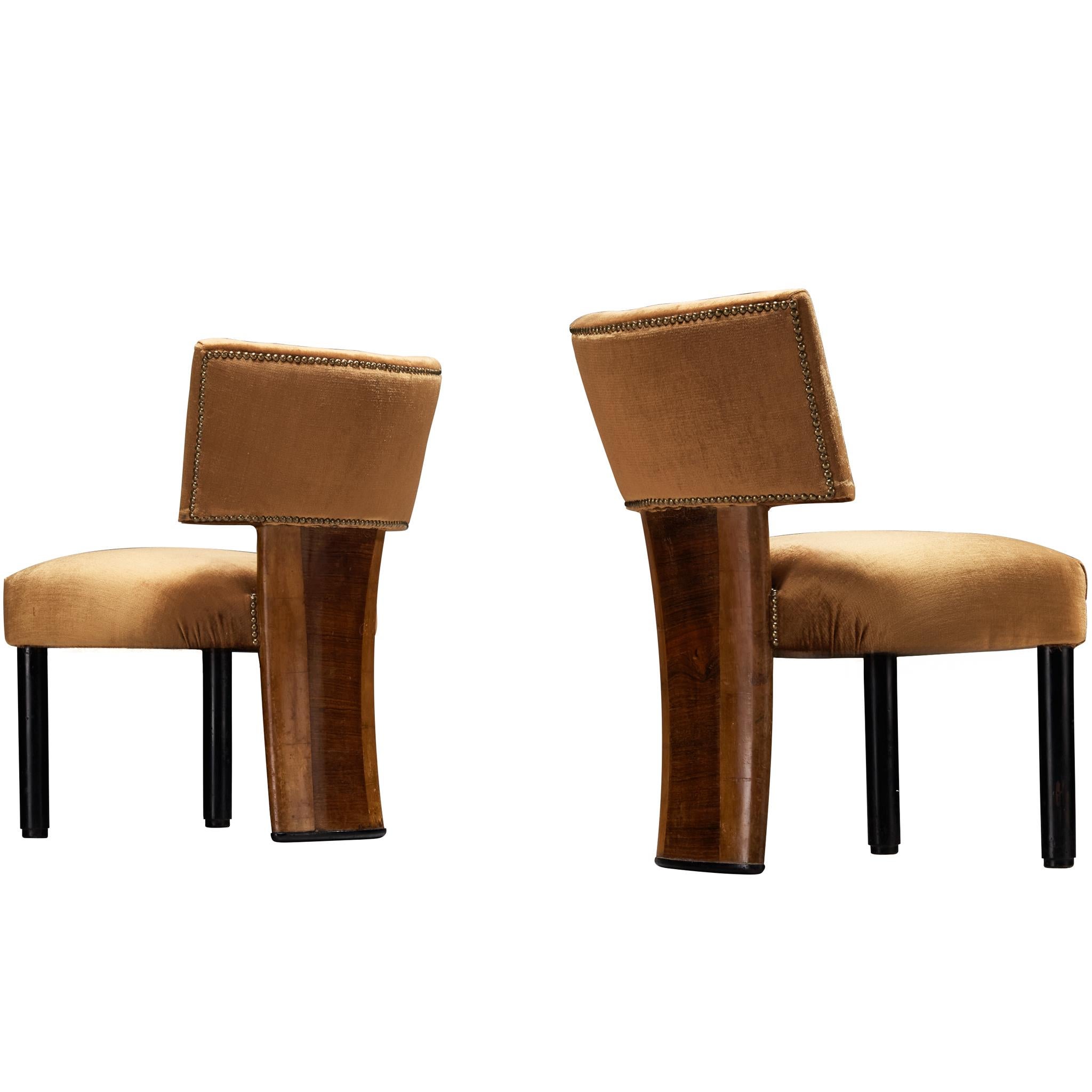 Ernesto Valabrega for Vittorio Valabrega Pair of Chairs in Walnut