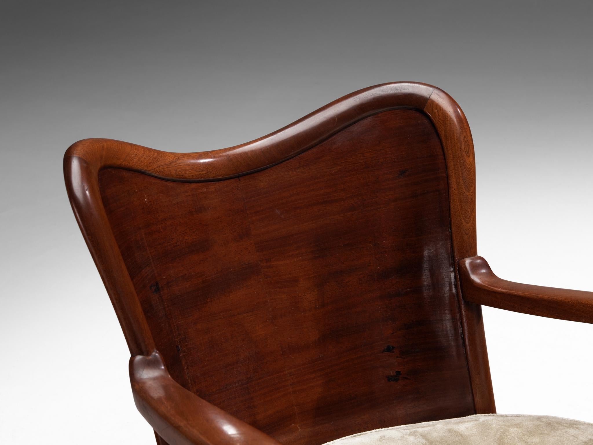 Ernesto Valabrega pour Vittorio Valabrega paire de chaises longues en acajou en vente 3