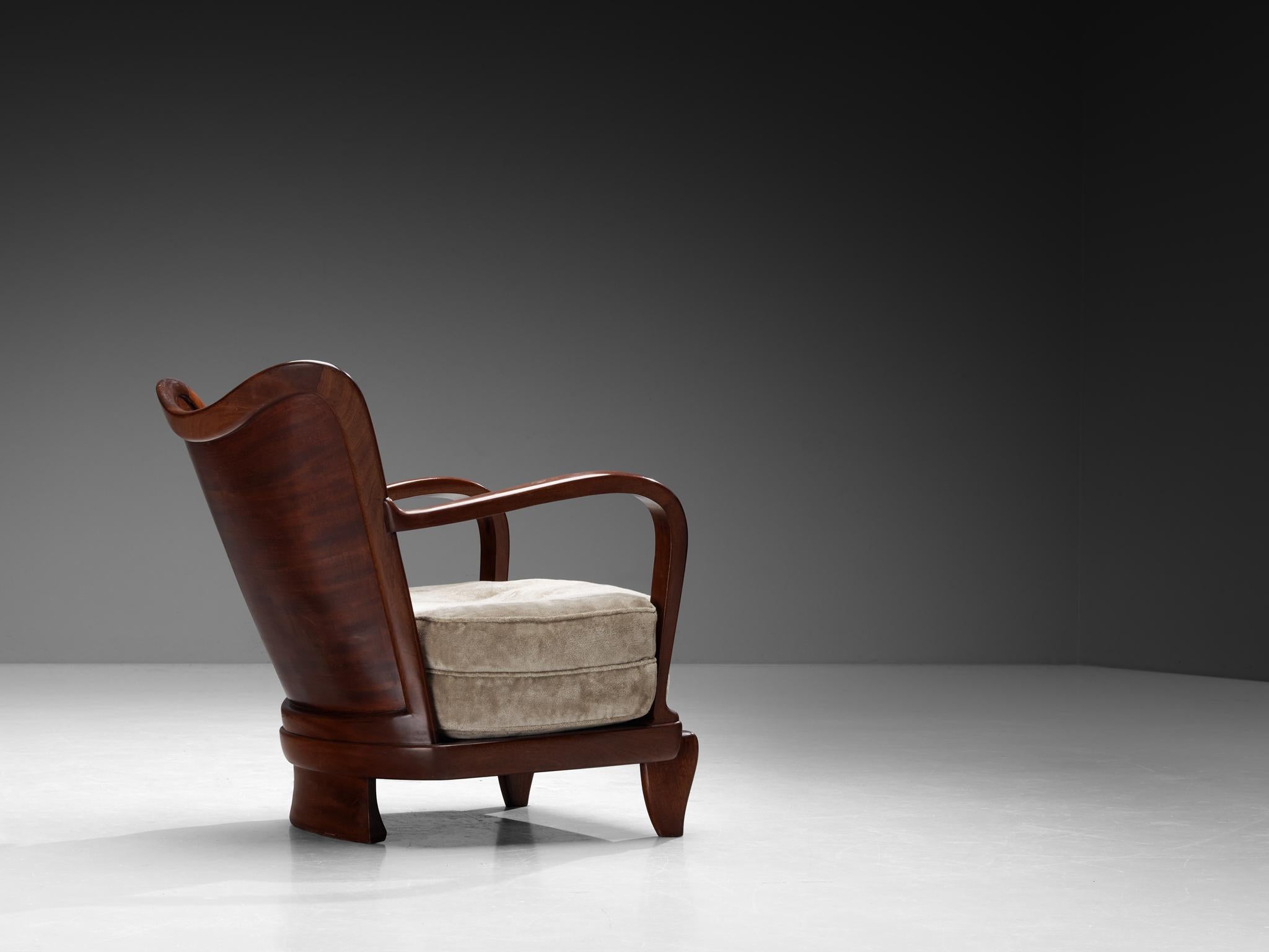Ernesto Valabrega pour Vittorio Valabrega paire de chaises longues en acajou en vente 1