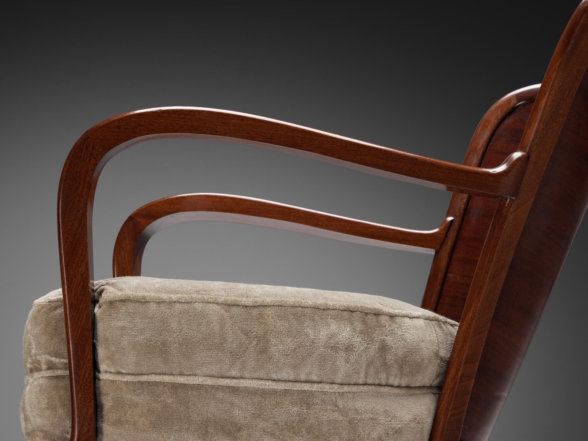 Ernesto Valabrega pour Vittorio Valabrega paire de chaises longues en acajou en vente 2