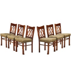 Ernesto Valabrega for Vittorio Valabrega Set of Six Dining Chairs in Oak