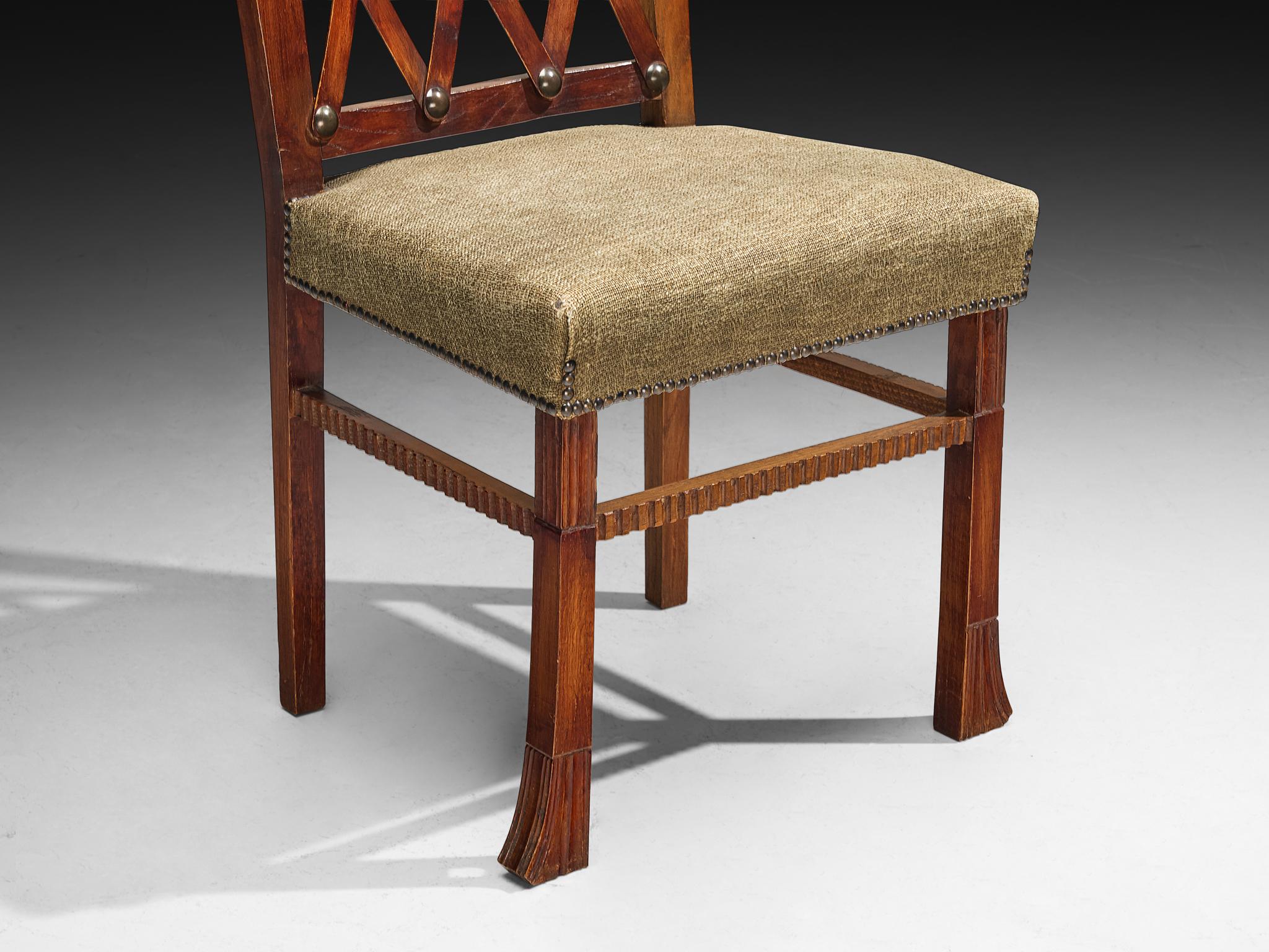 Ernesto Valabrega for Vittorio Valabrega Set of Six Dining Chairs in Oak mediados del siglo XX en venta