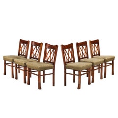 Ernesto Valabrega for Vittorio Valabrega Set of Six Dining Chairs in Oak