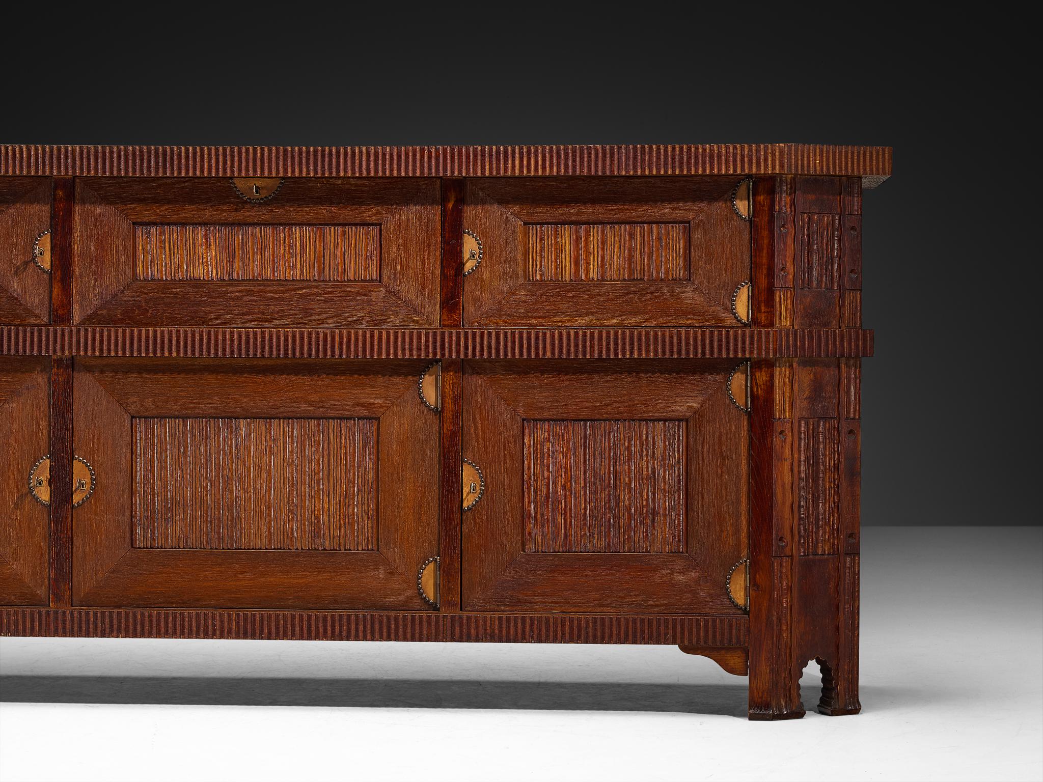 Art Déco Credenza Ernesto Valabrega per Vittorio Valabrega in Oak in vendita