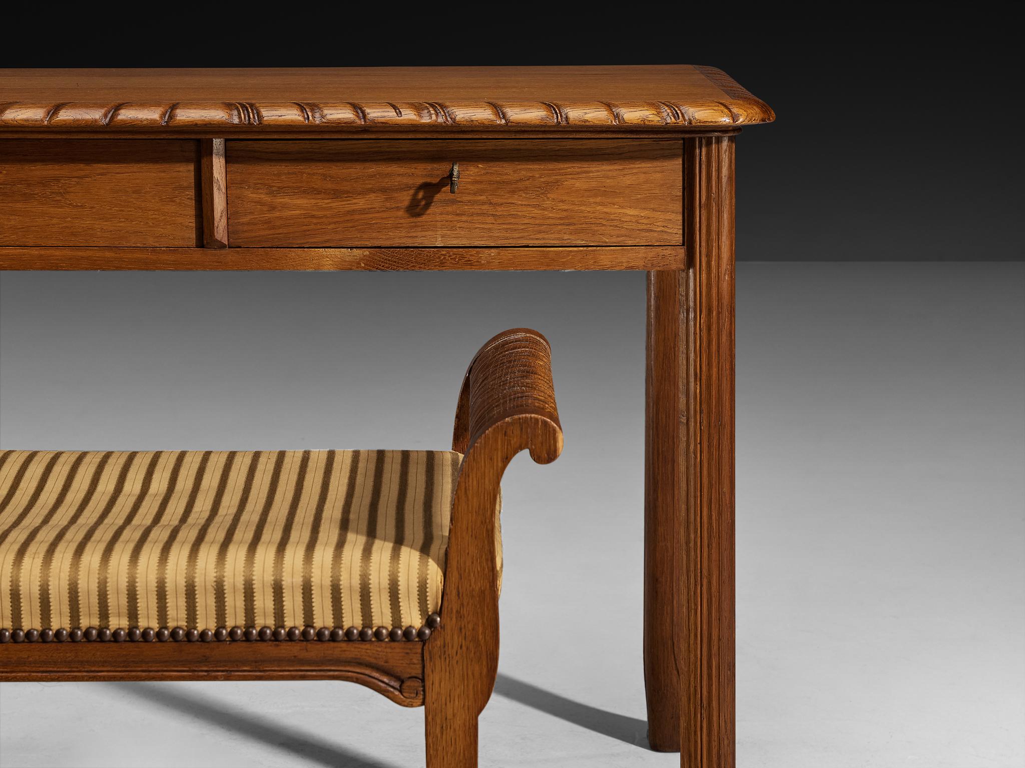 Ernesto Valabrega para Vittorio Valabrega Tocador y Asiento en Roble Art Decó en venta