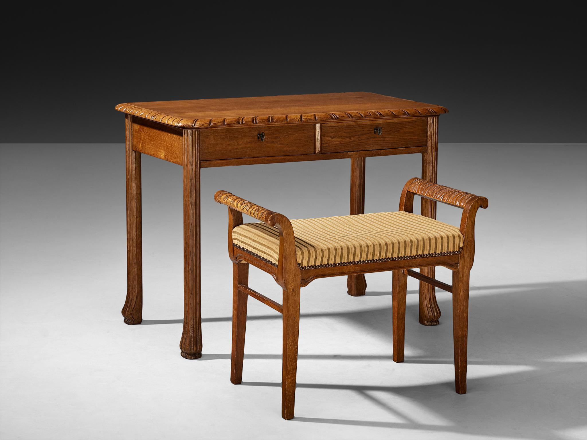 Ernesto Valabrega para Vittorio Valabrega Tocador y Asiento en Roble mediados del siglo XX en venta