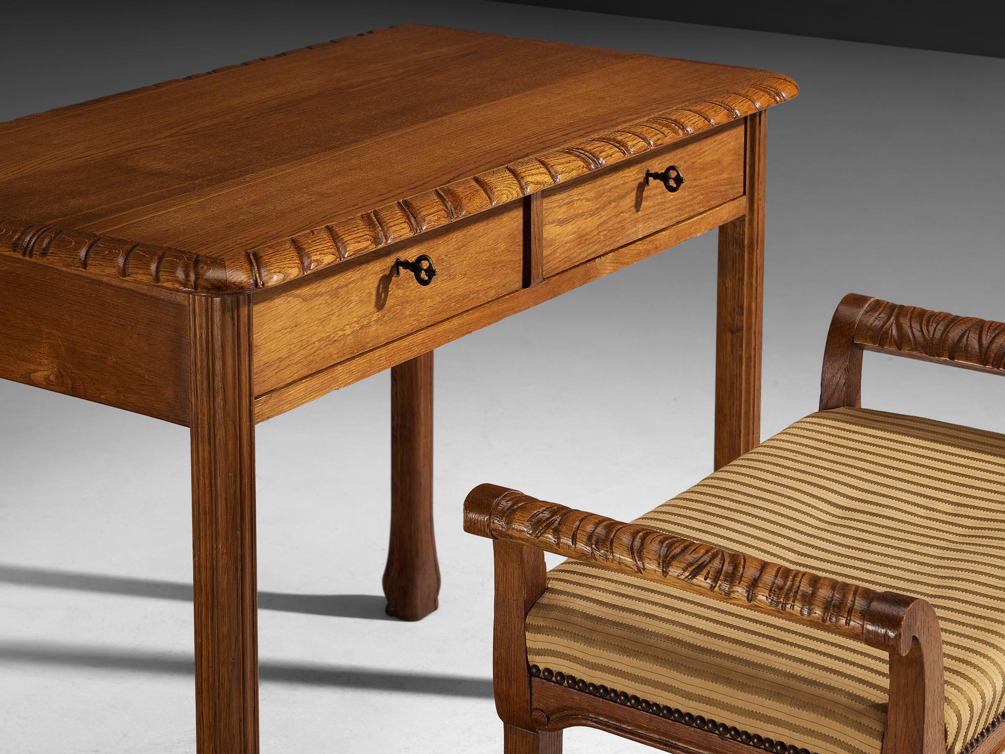 Ernesto Valabrega para Vittorio Valabrega Tocador y Asiento en Roble Tela en venta