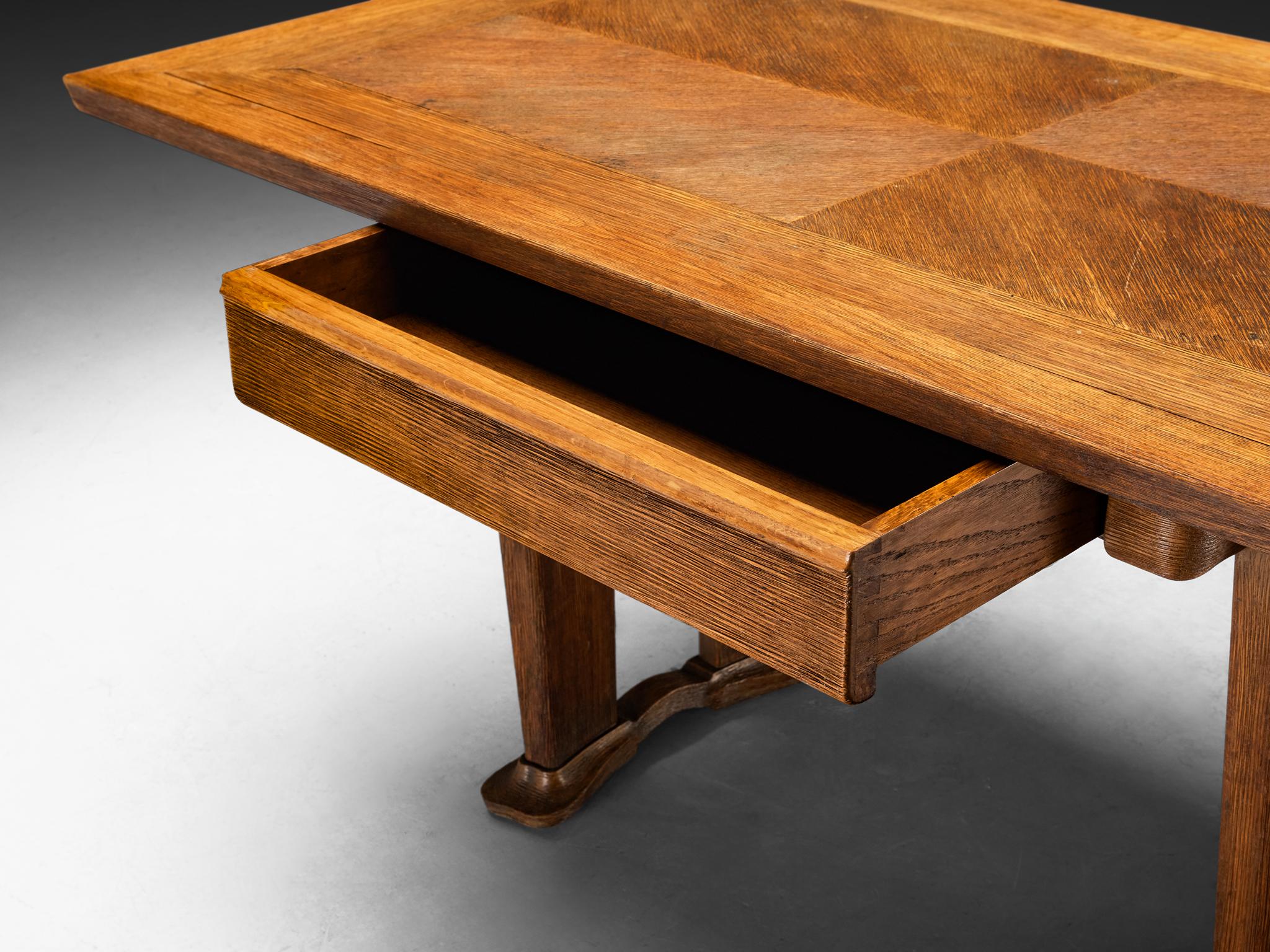 Quercia Scrivania Ernesto Valabrega per Vittorio Valabrega in Oak in vendita