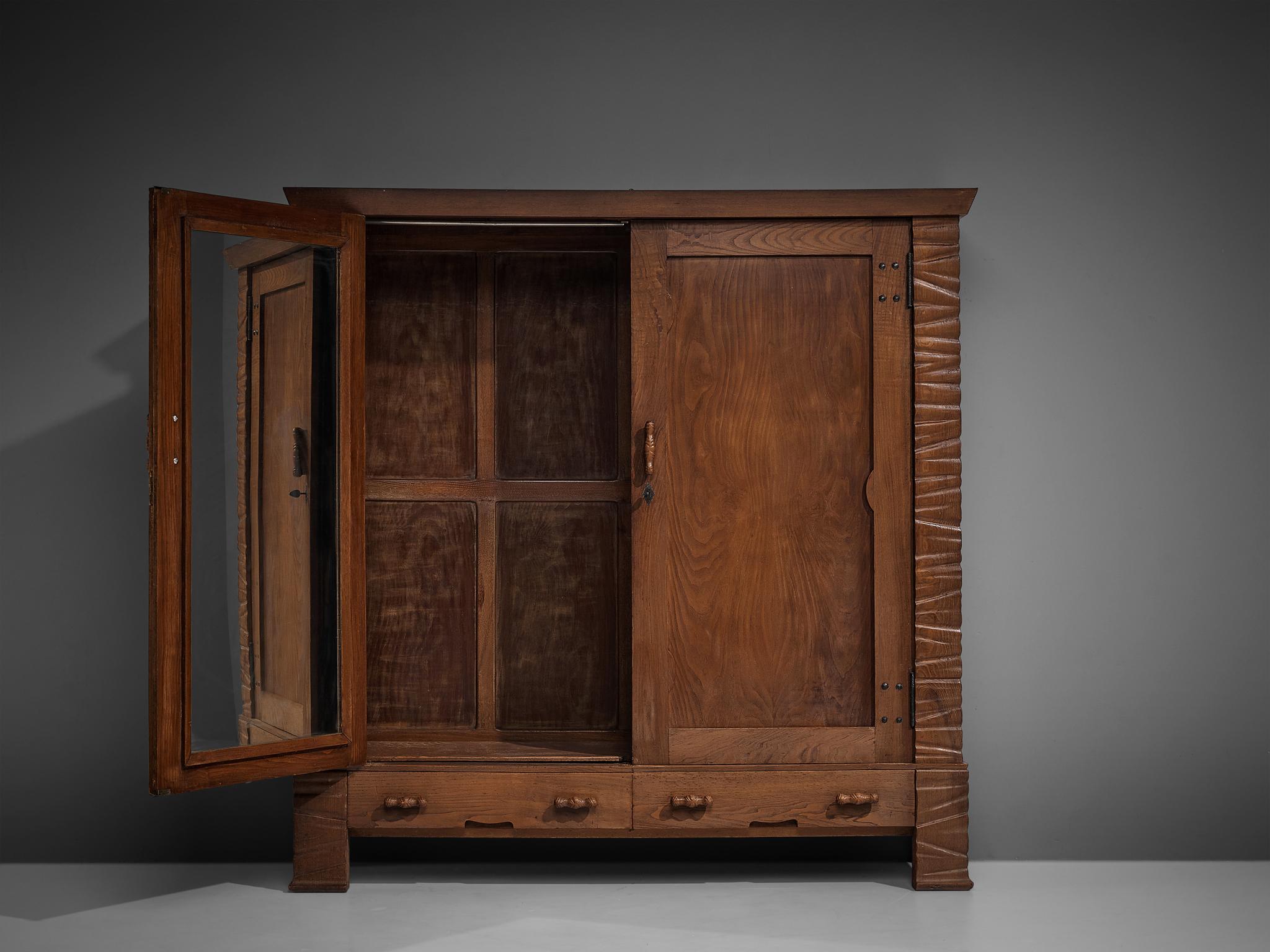 Mid-20th Century Ernesto Valabrega Large Highboard in Chestnut  For Sale