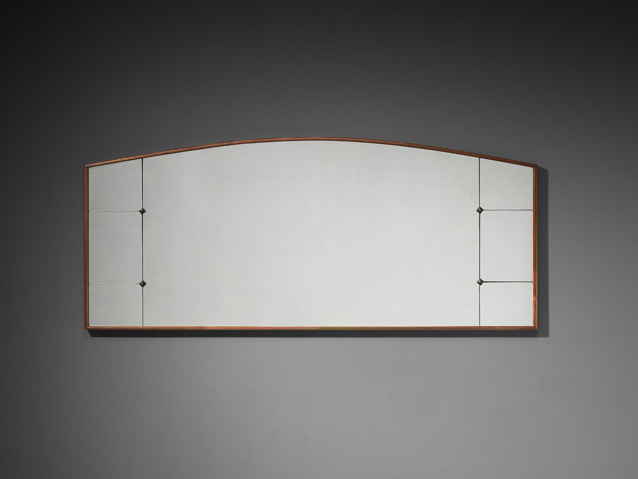 Italian Ernesto Valabrega Large Mirror in Chestnut