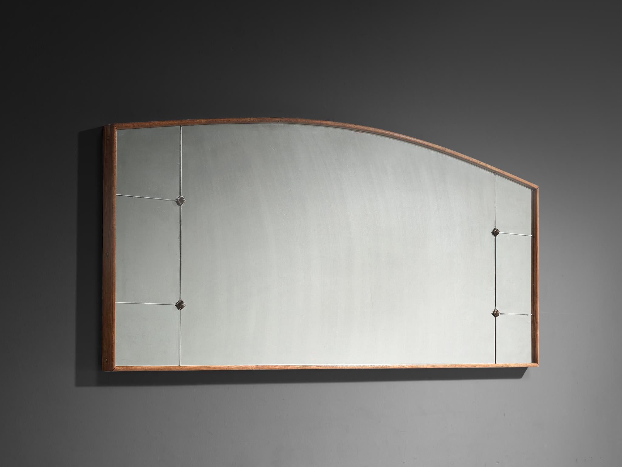 Mid-20th Century Ernesto Valabrega Large Mirror in Chestnut