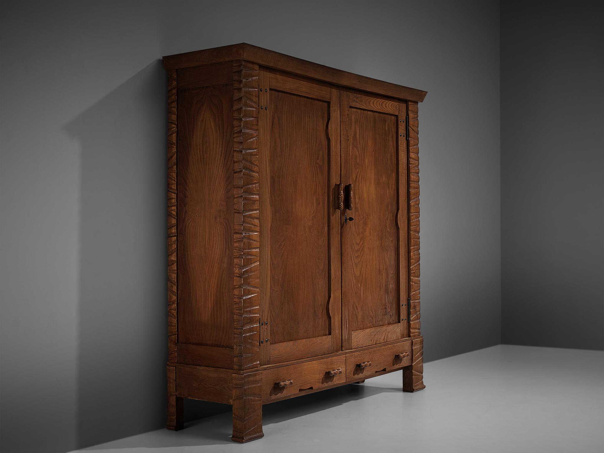 Glass Ernesto Valabrega Large Wardrobe in Oak