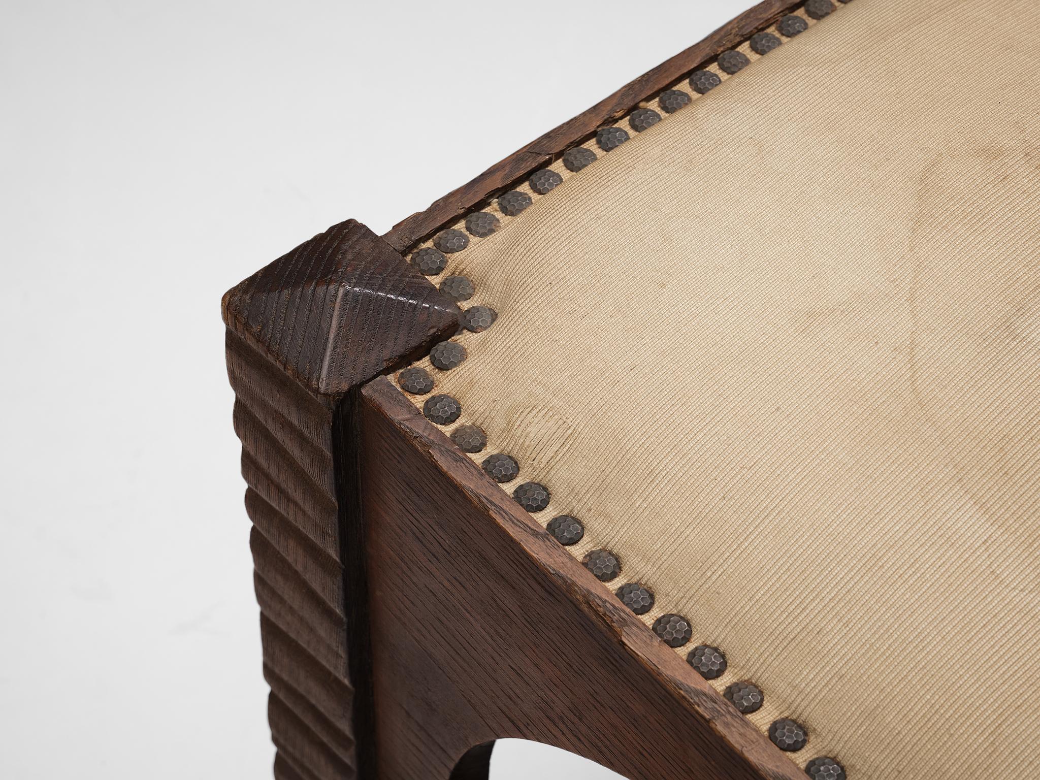 Metal Ernesto Valabrega Pair of Ottomans in Oak