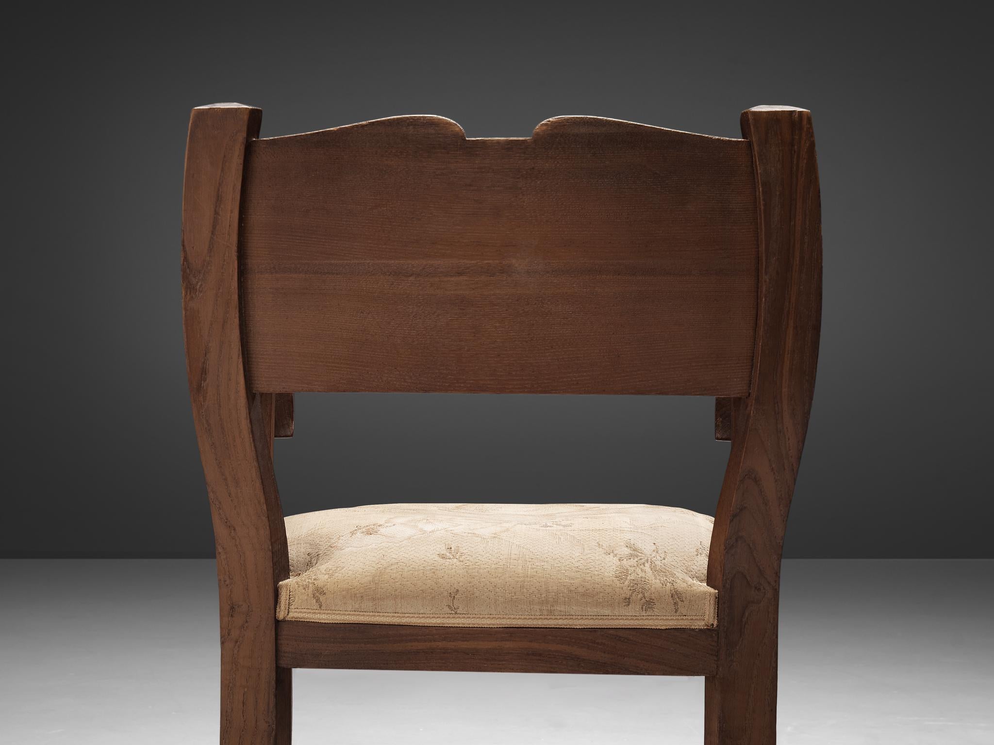 Ernesto Valabrega Rare Armchair in Oak For Sale 1