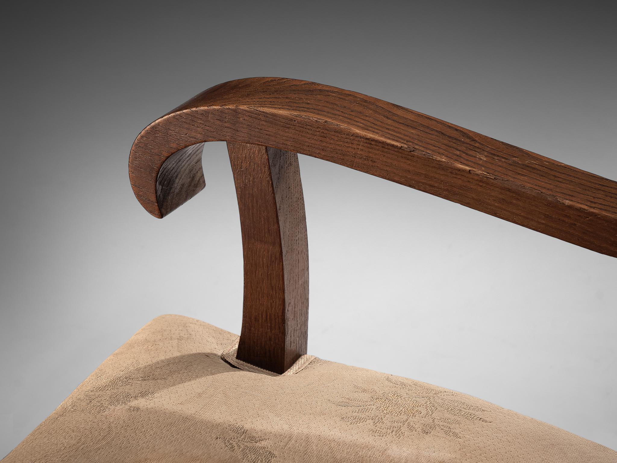 Ernesto Valabrega Rare Armchair in Oak For Sale 2