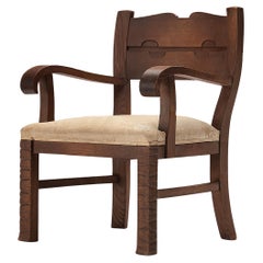 Used Ernesto Valabrega Rare Armchair in Oak 