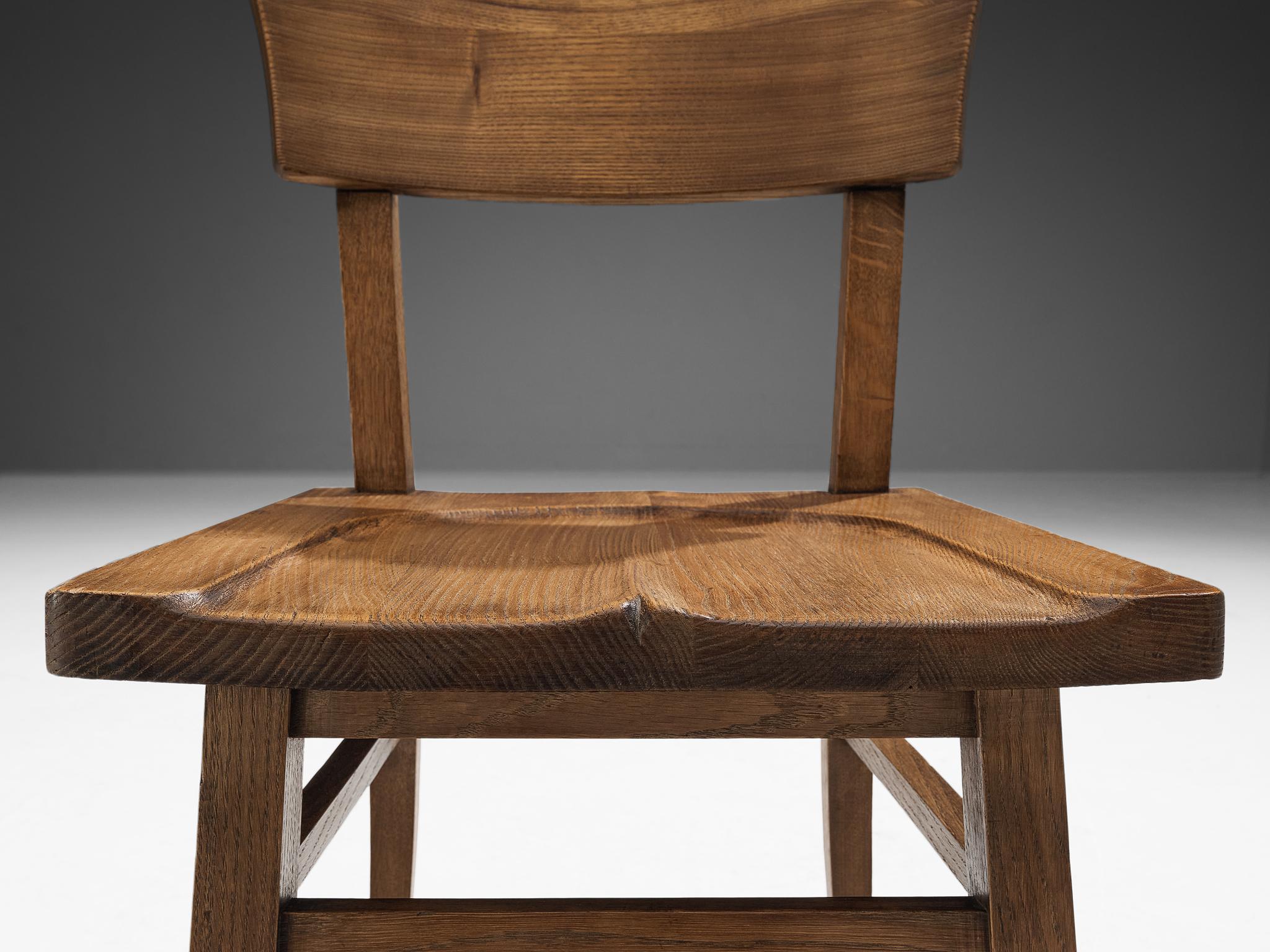 Italian Ernesto Valabrega Set of Eight Dining Chairs in Oak