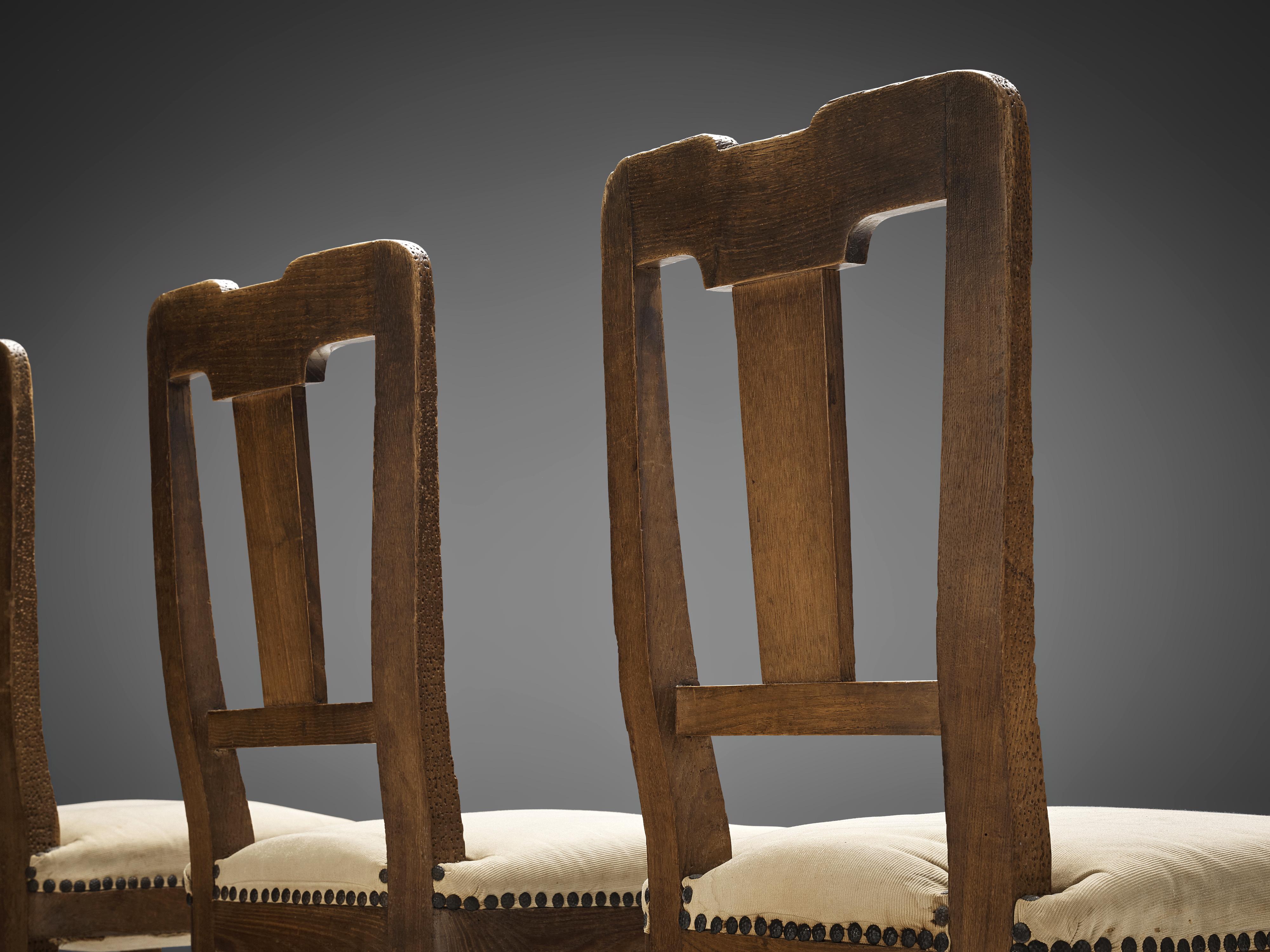 Ernesto Valabrega Set of Eight Dining Chairs in Oak In Good Condition In Waalwijk, NL