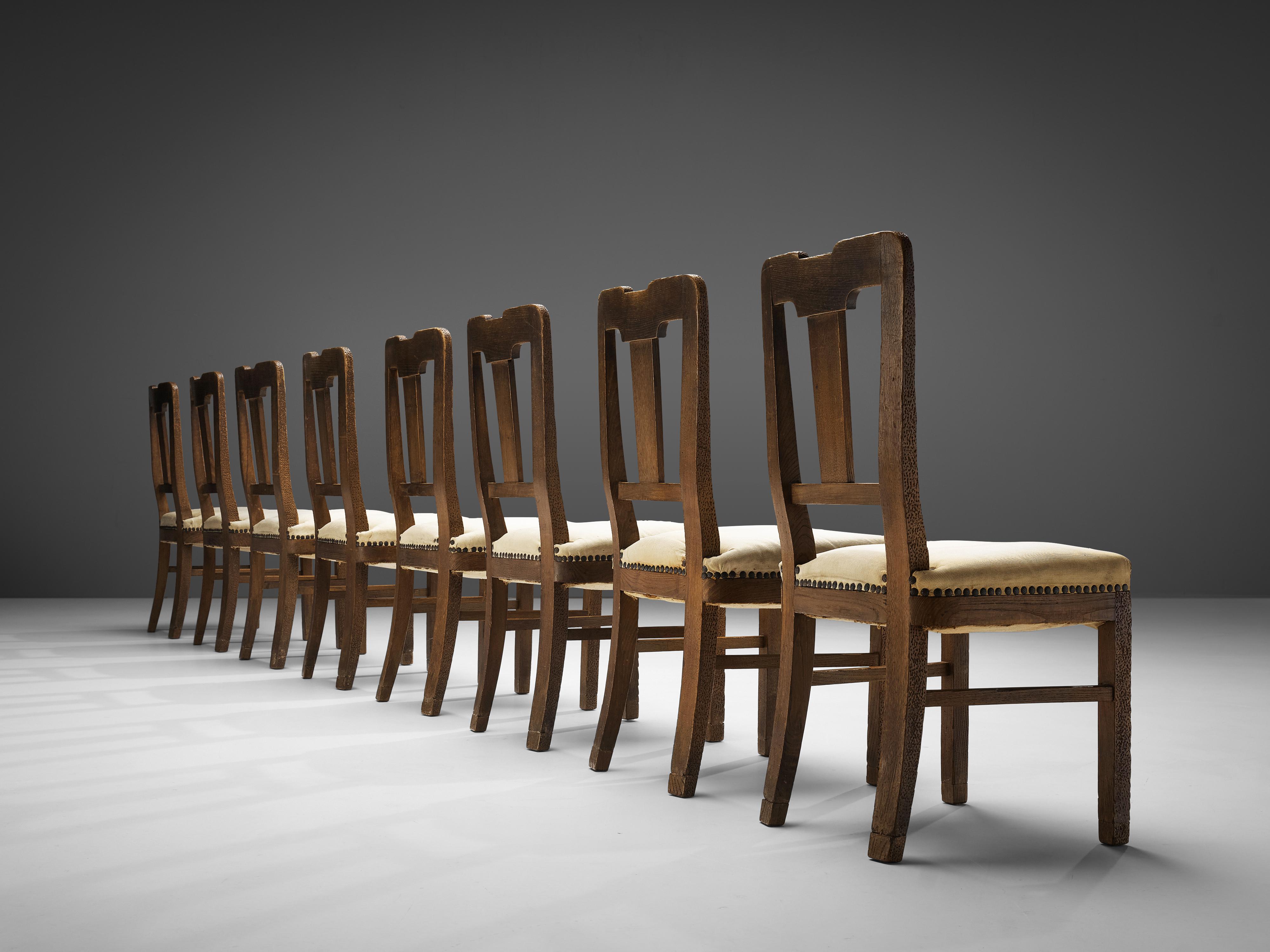 Ernesto Valabrega Set of Eight Dining Chairs in Oak 1