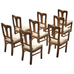 Ernesto Valabrega Set of Eight Dining Chairs in Oak