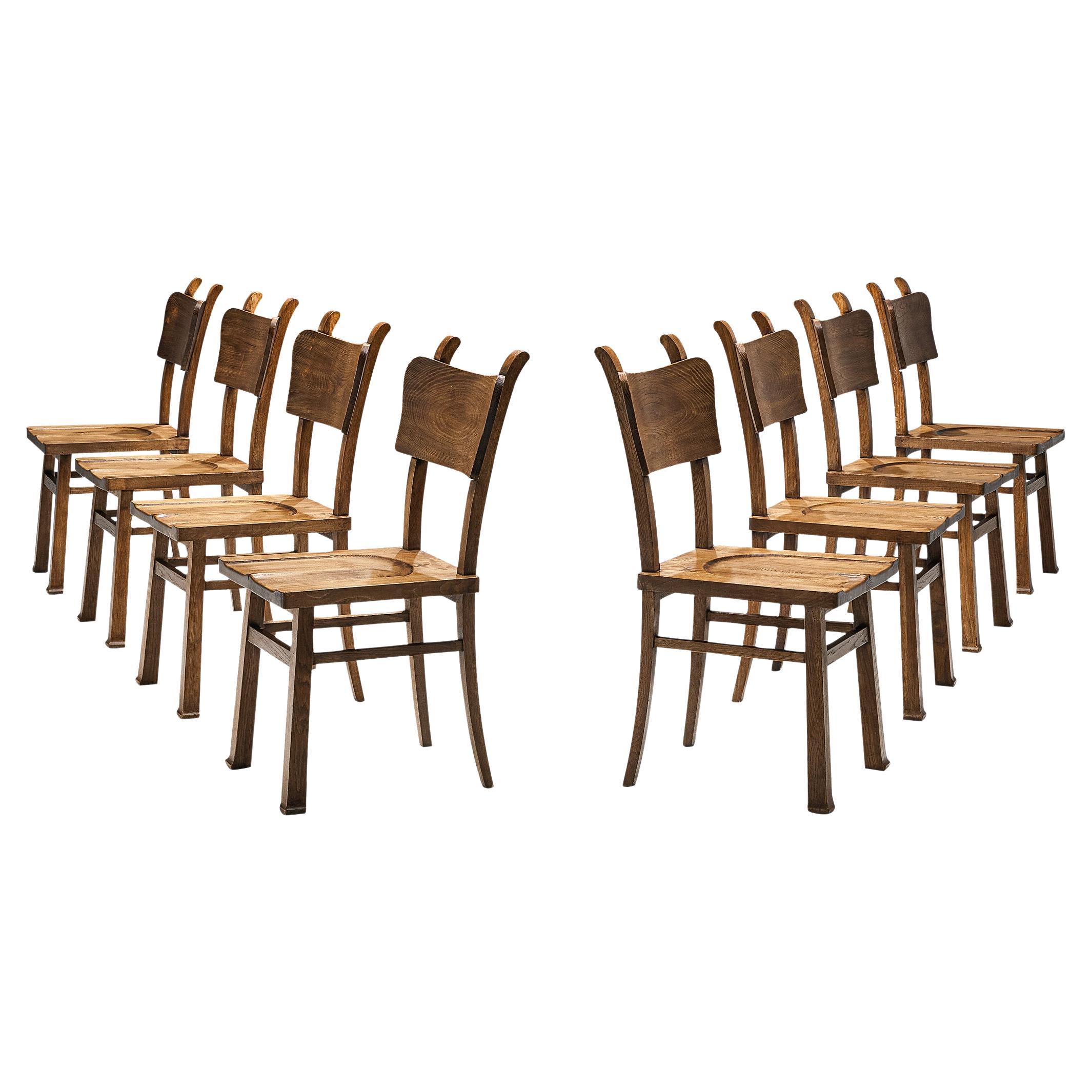 Ernesto Valabrega Set of Eight Dining Chairs in Oak