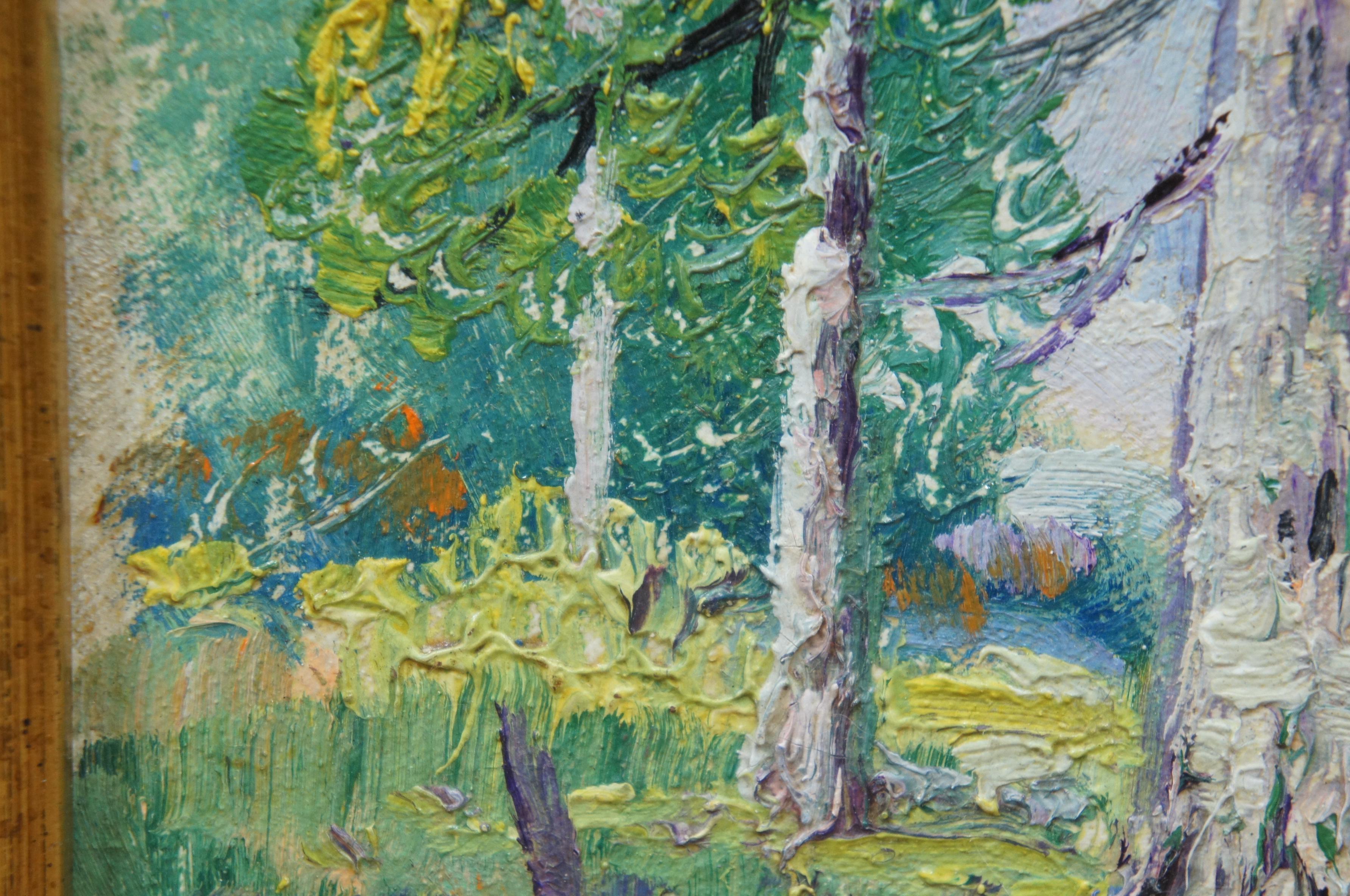 Ernest’s Fredericks Oil on Board Impressionist Spring Landscape Painting 5