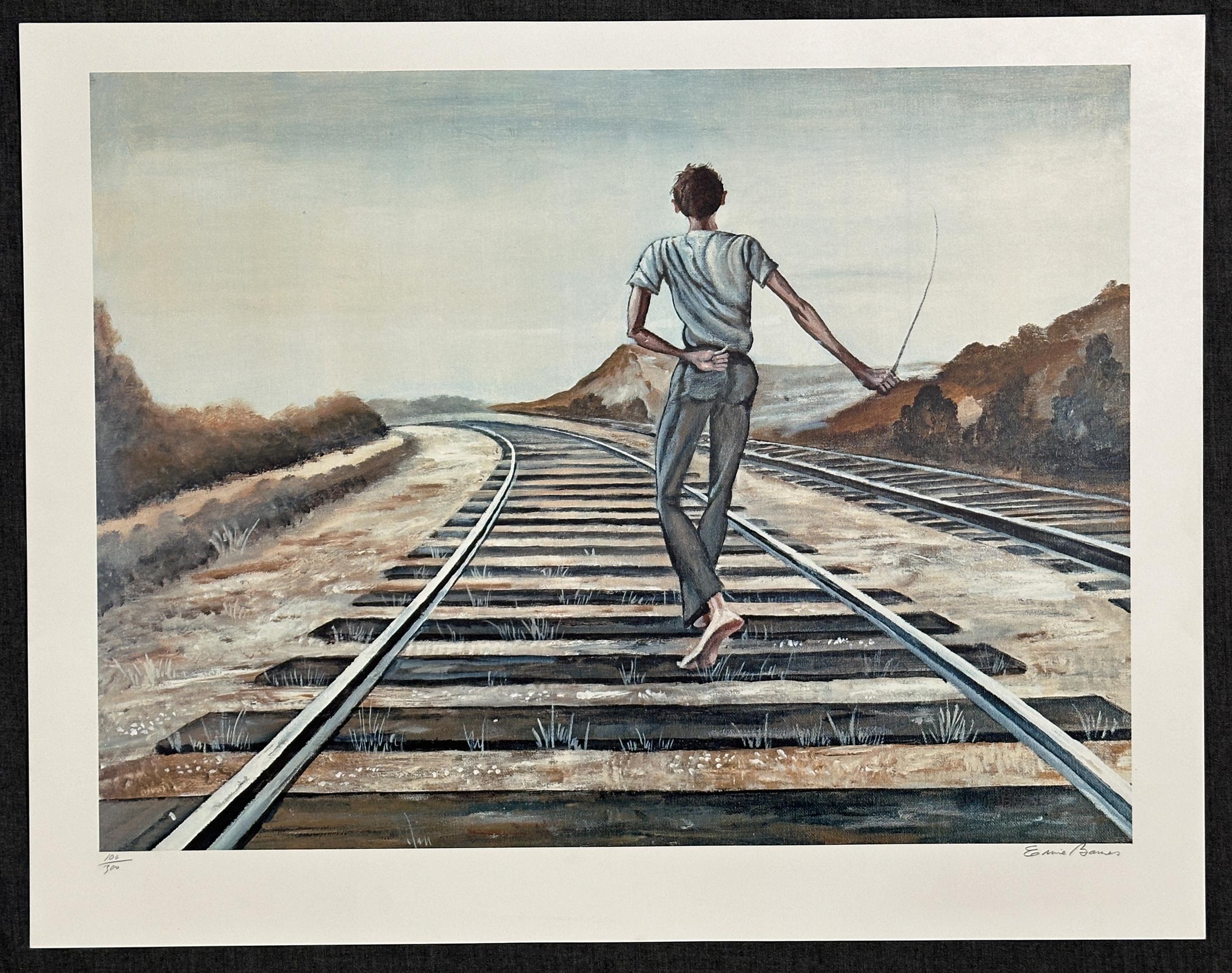 Destinazione sconosciuta 1979 Litografia firmata in edizione limitata - Print di Ernie Barnes