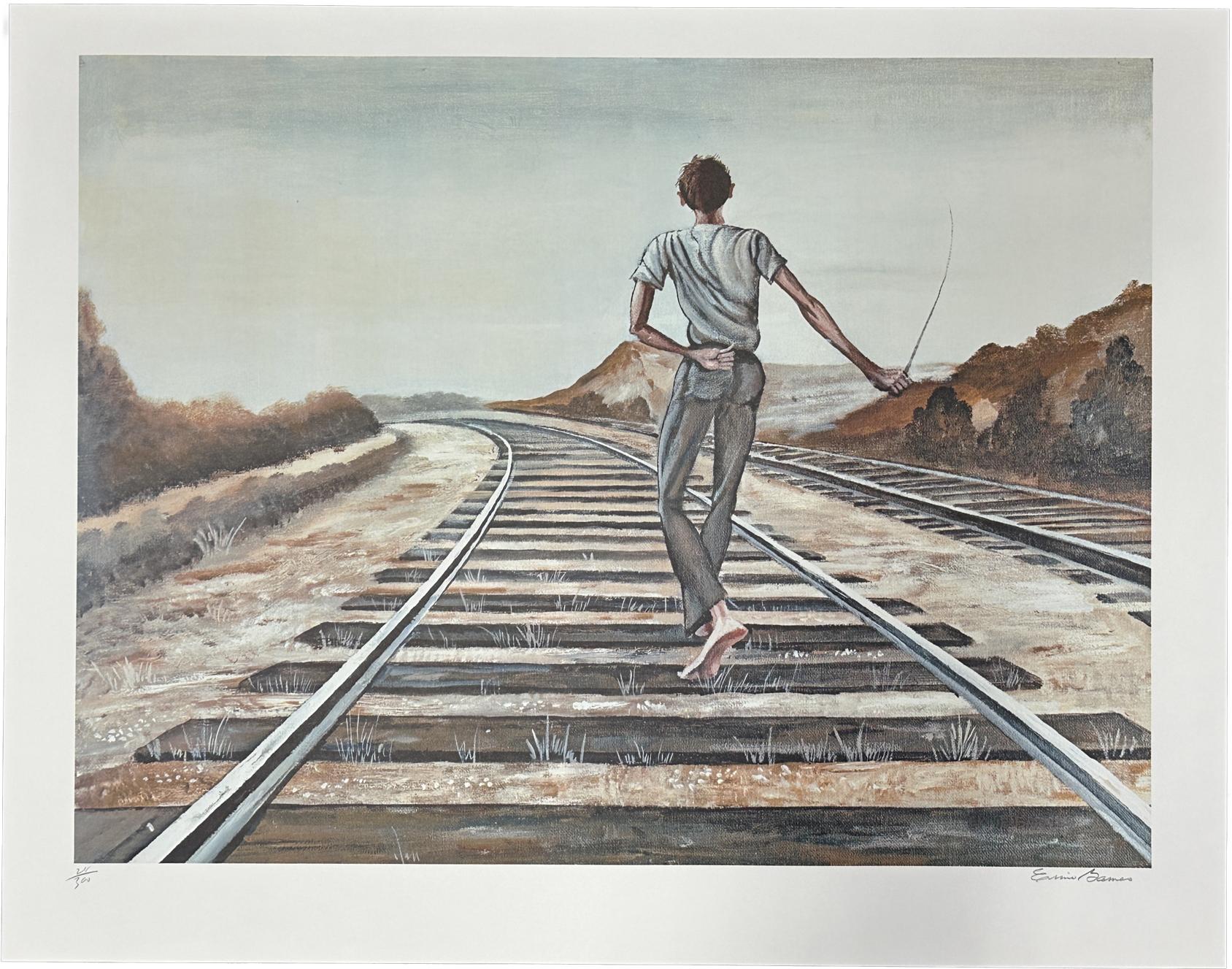 Landscape Print di Ernie Barnes - Destinazione sconosciuta 1979 Litografia firmata in edizione limitata