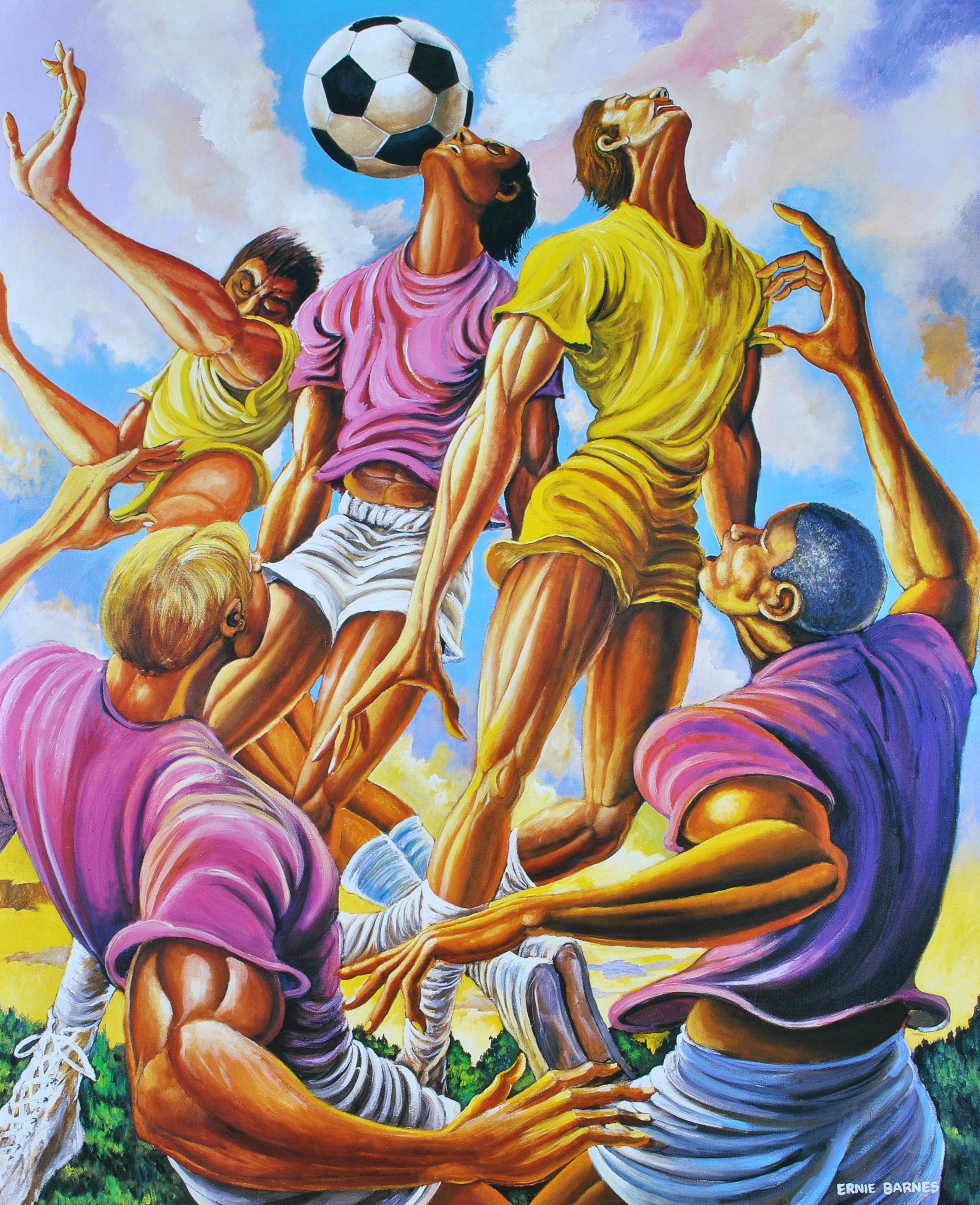 FOOTBALL - Effort - Original Screen Print - Black Interior Print by Ernie Barnes
