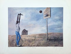In the Beginning /// Ernie Barnes North Carolina Basketball African American Art