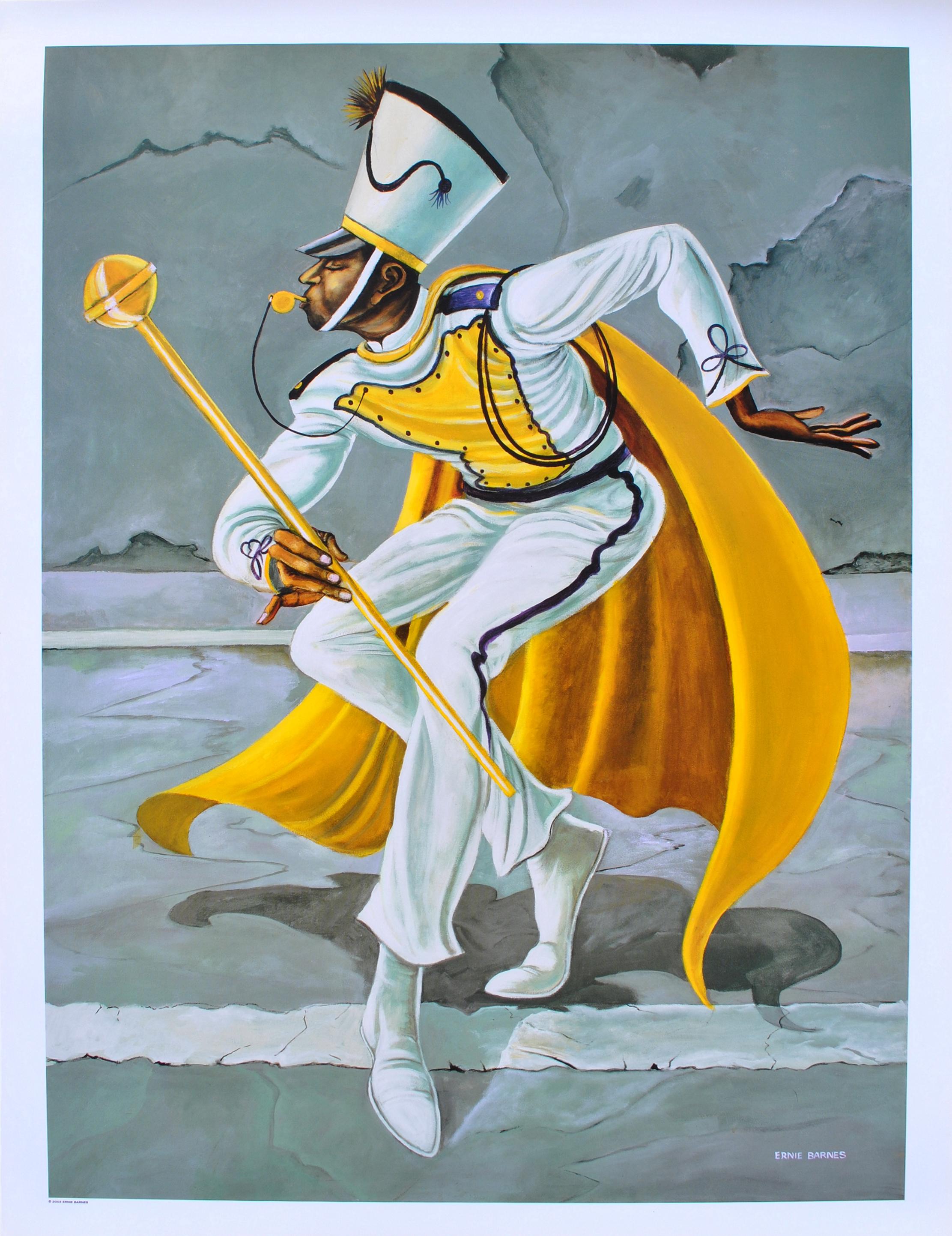 Ernie Barnes Interior Print - MUSIC - The Drum Major - Original Screen Print