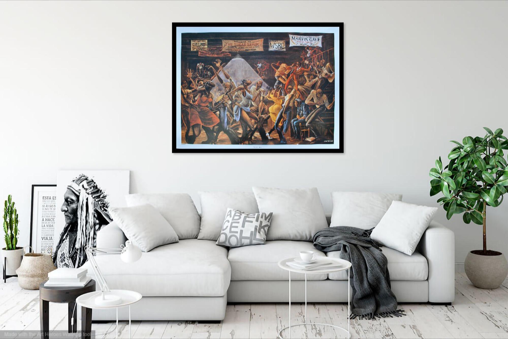 Ernie BARNES (1938-2009)
Sugar Shack (Marvin Gaye), 2002

Original screen print
Printed signature in the plate
On glossy paper 70 x 94 cm (c. 37 x 27.5 in)

Excellent condition