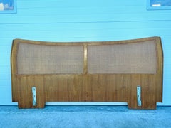 Erno Fabry Walnut and Cane King Headboard