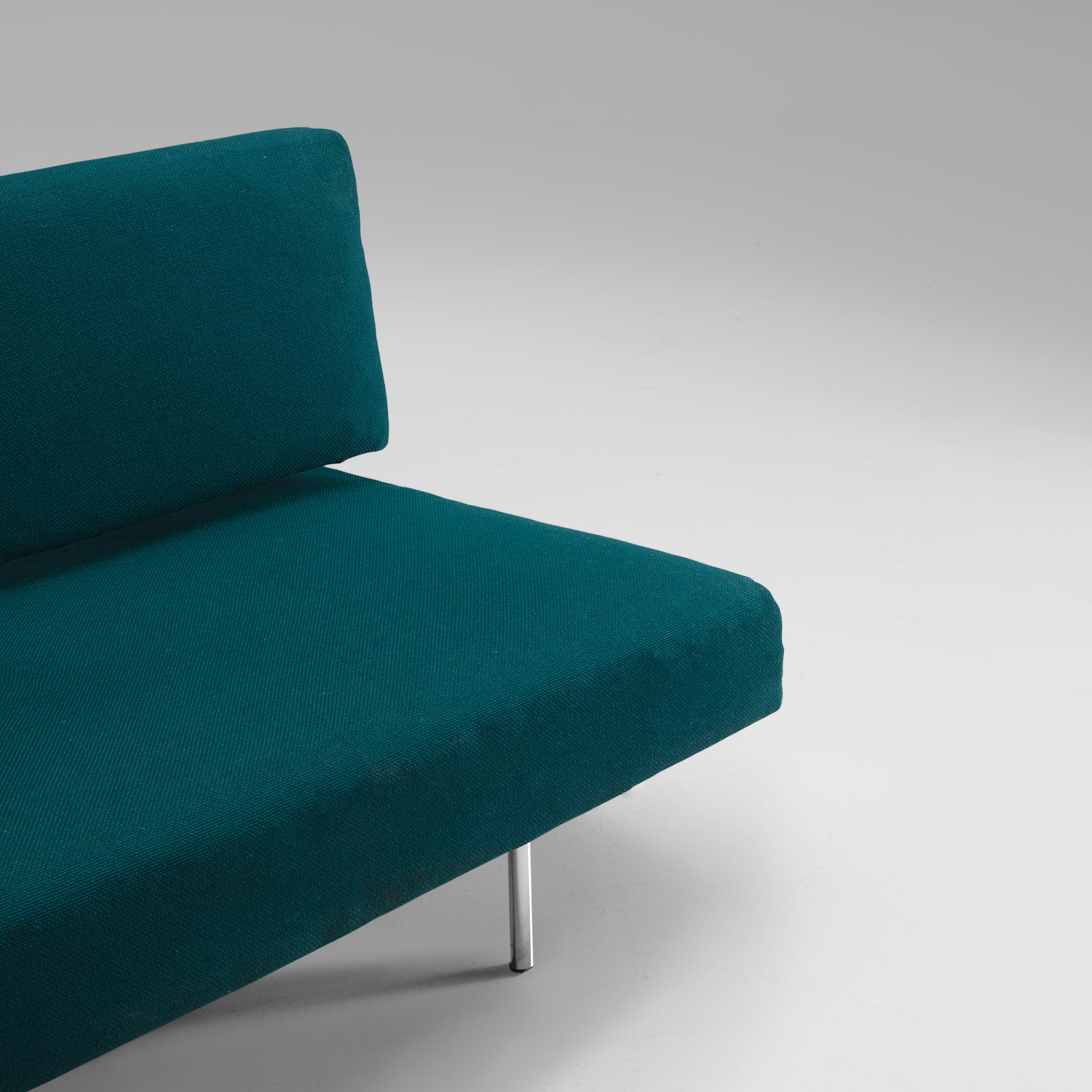 Ernst Ambühler for Teo Jacob Sofa EA-616 in Fabric Upholstery and Steel In Good Condition In Waalwijk, NL