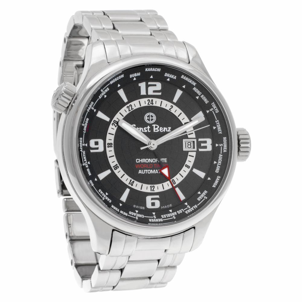 Contemporary Ernst Benz ChronoFlite World Timer GC10851/P, Black Dial